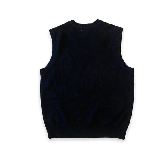 Dockers Vintage Argyle Academia Retro Grandpa Style Black Sweater Vest Top - Picture 3 of 3
